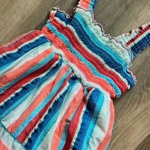 Charming kids dress featuring vibrant stripes